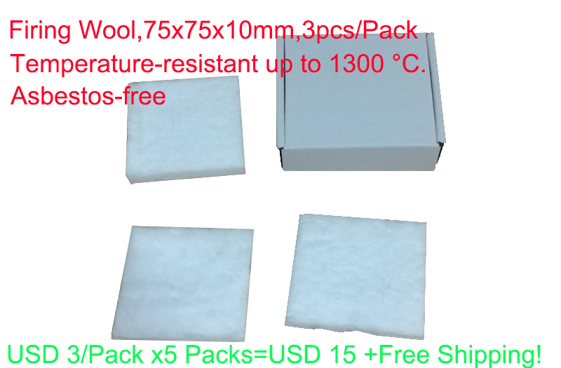 5 Packs Firing Wool,75x75x10mm each piece